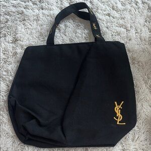 YSL Parfums Black Tote Bag with Gold Logo